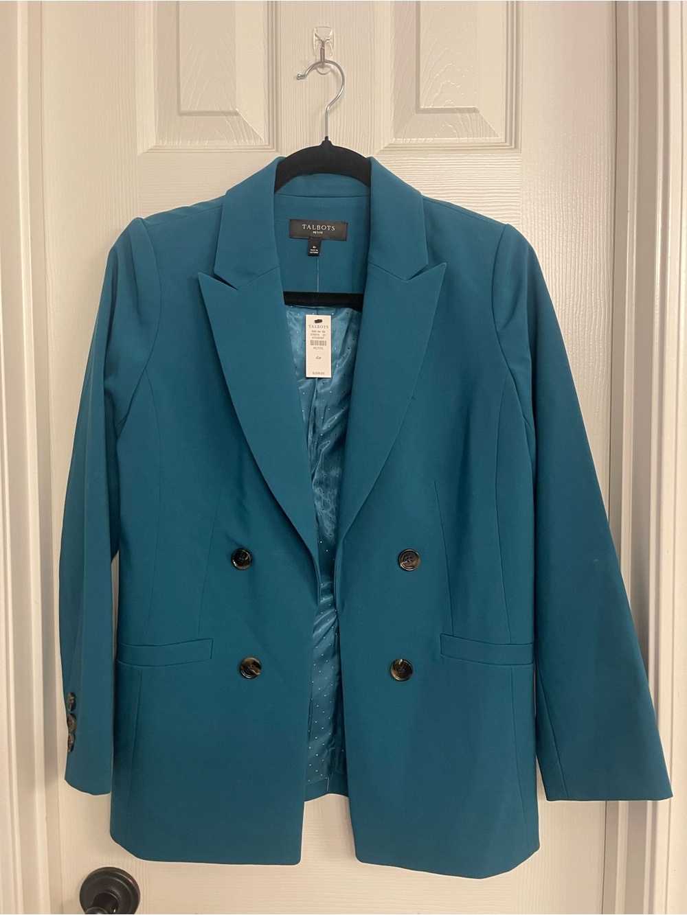 Talbots Teal Double-Breasted Blazer Jacket